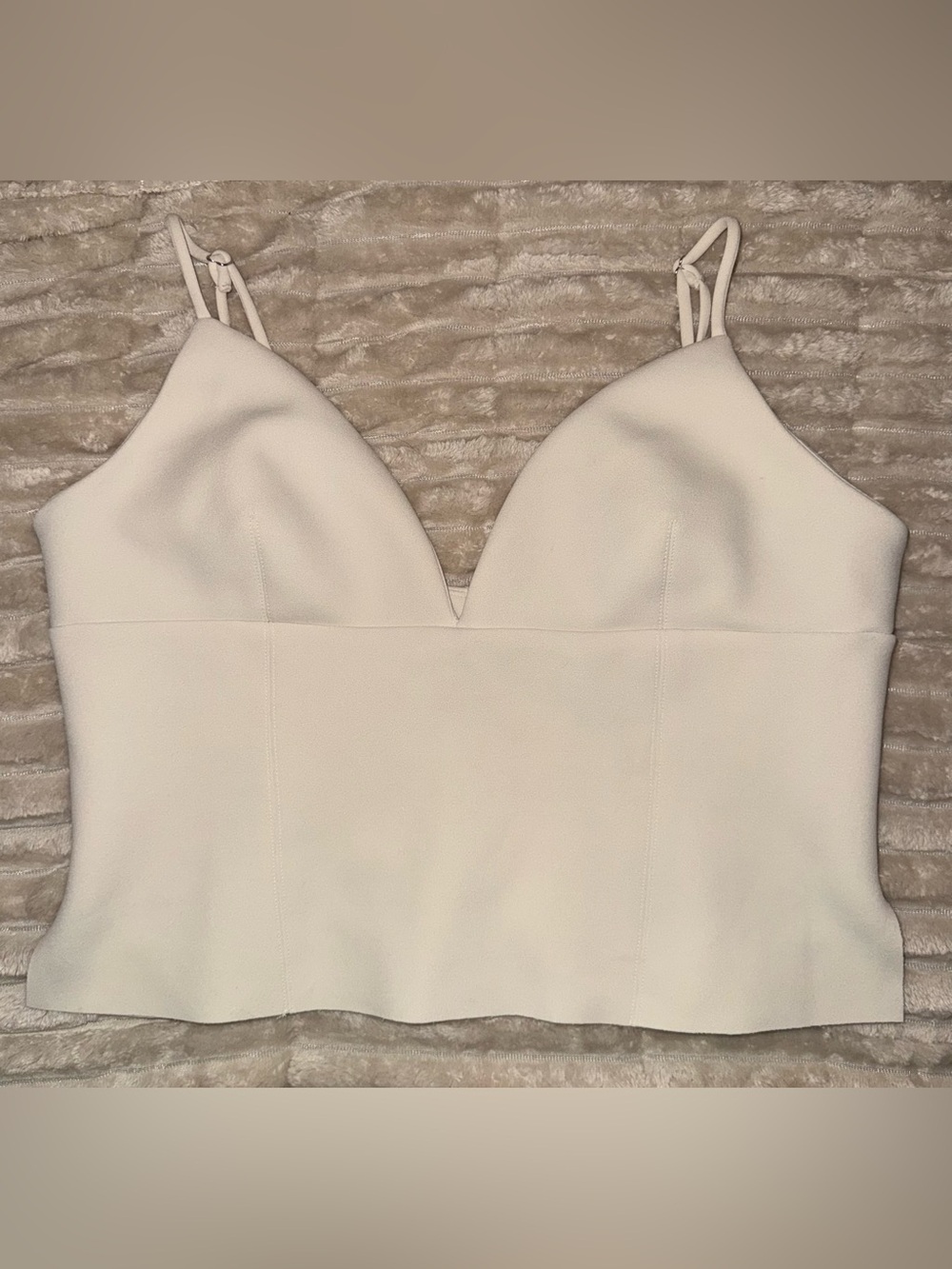 Princess Polly Sculpture Top Cream White Cami Size 12 NWT